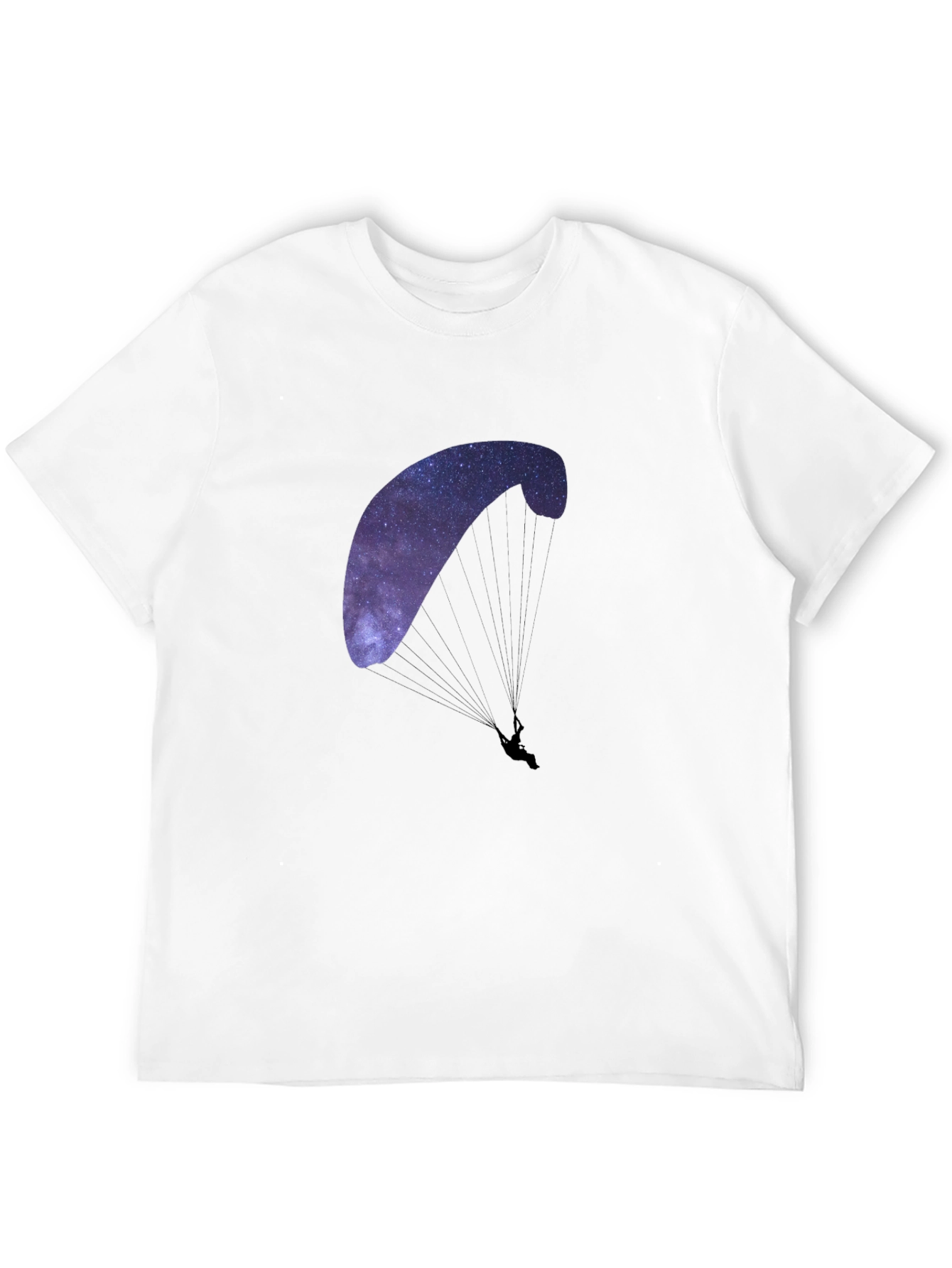 Galaxy Paragliding Graphic Tee - Black Cotton Blend
