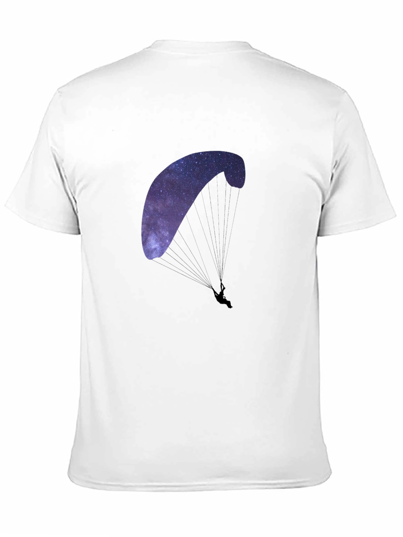 Galaxy Paragliding Graphic Tee - Black Cotton Blend