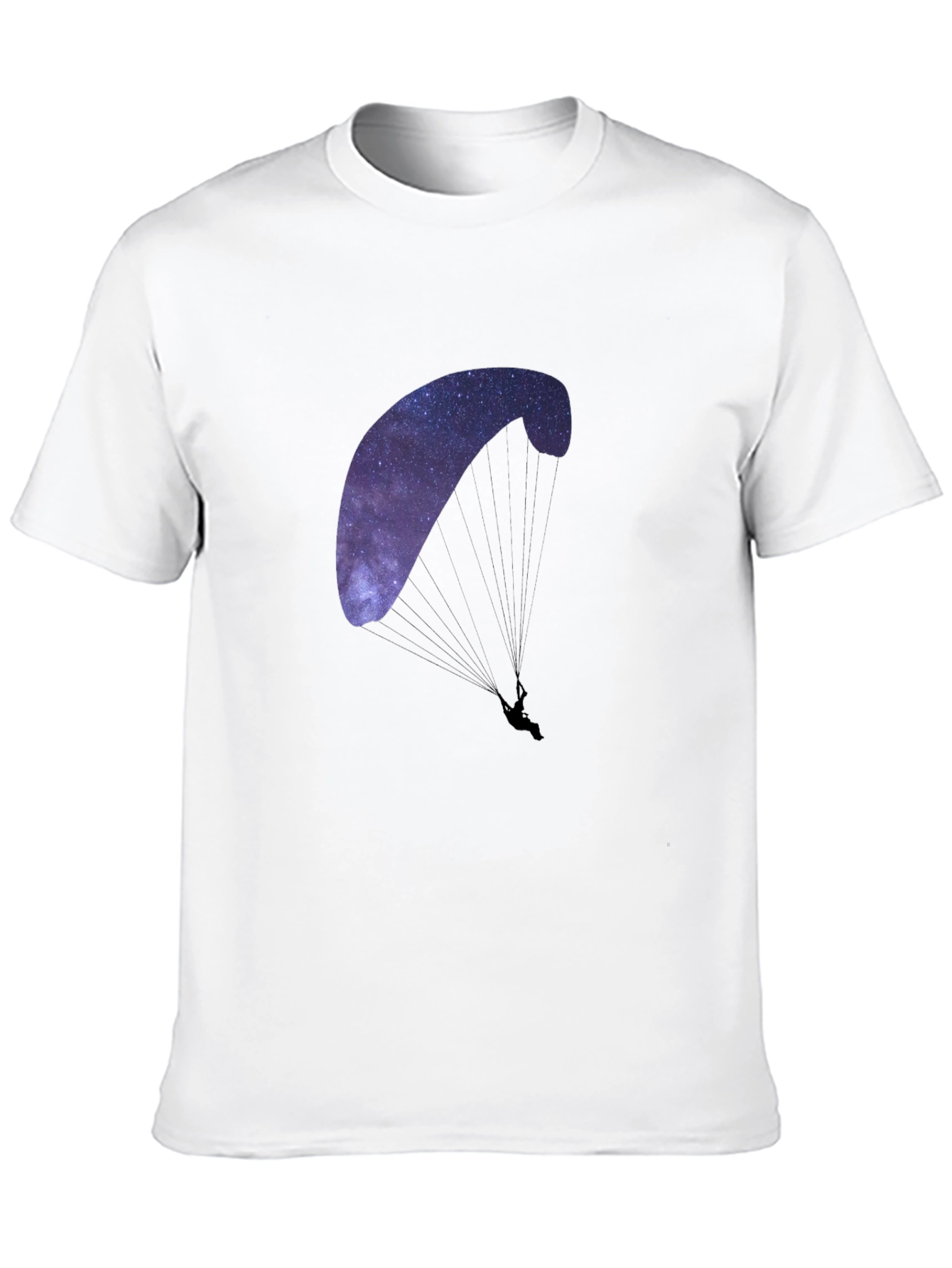 Galaxy Paragliding Graphic Tee - Black Cotton Blend
