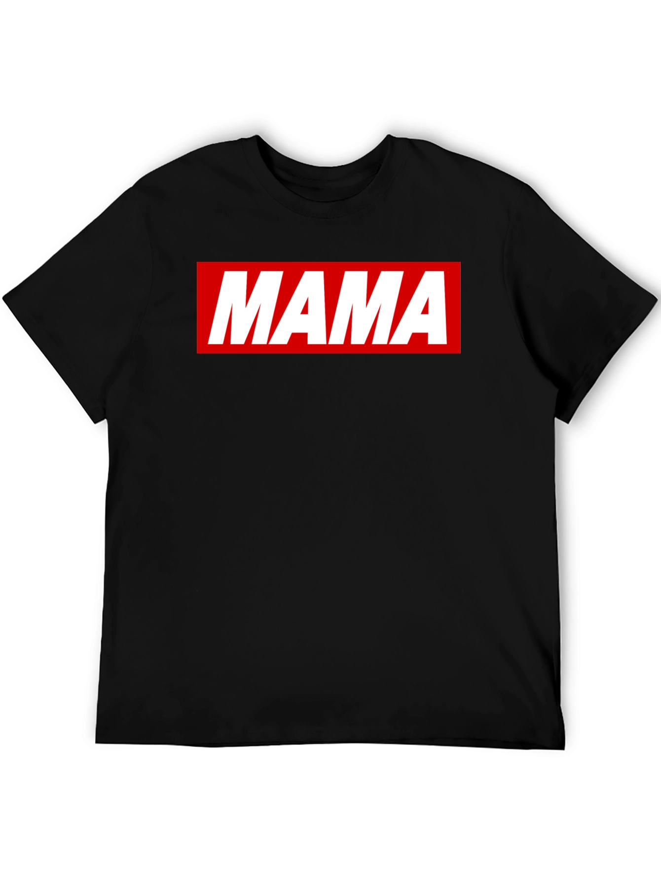 Mama Graphic Tee - Red & White on Black
