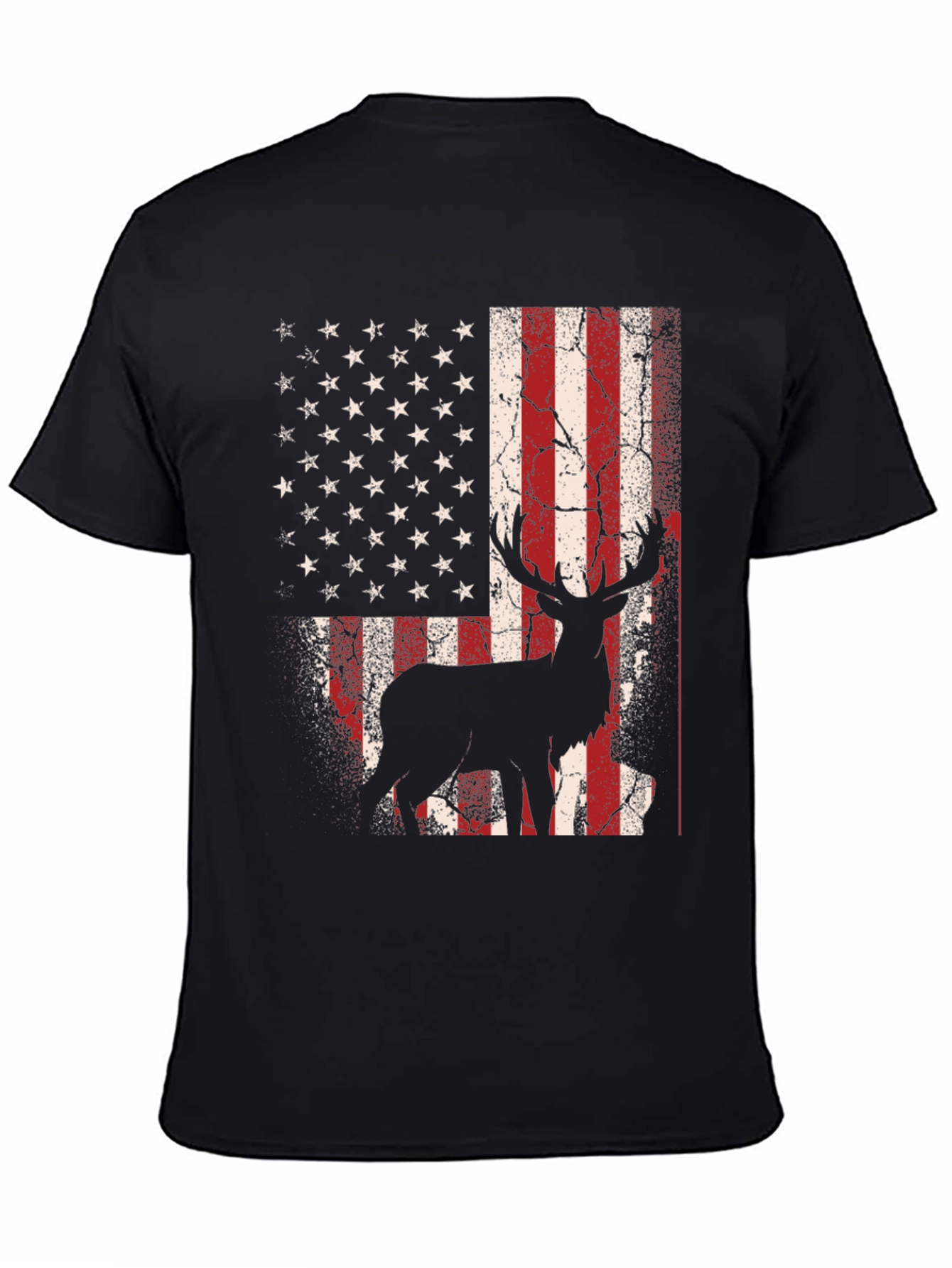 American Flag Deer Graphic T-Shirt