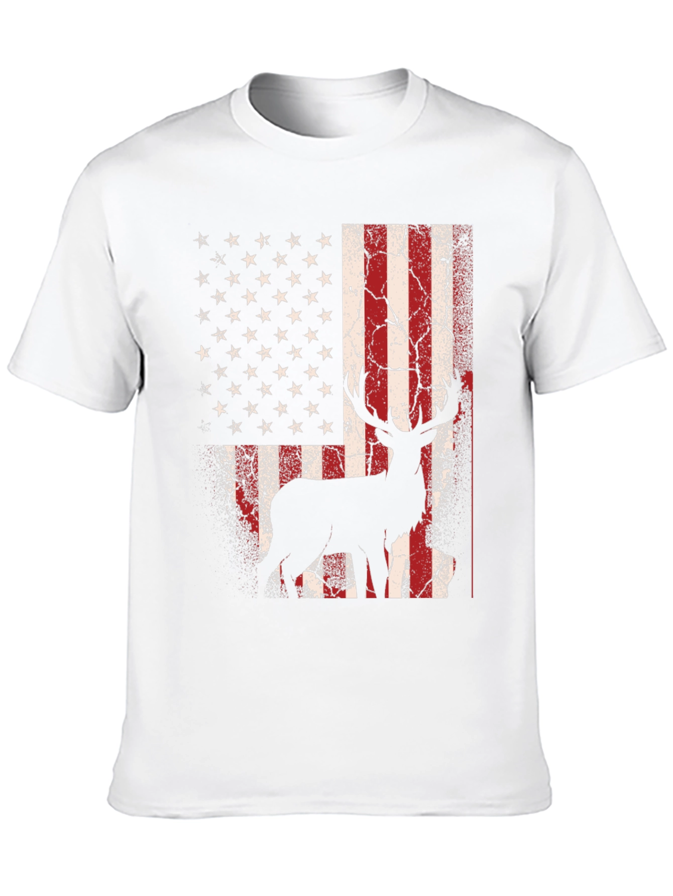 American Flag Deer Graphic T-Shirt