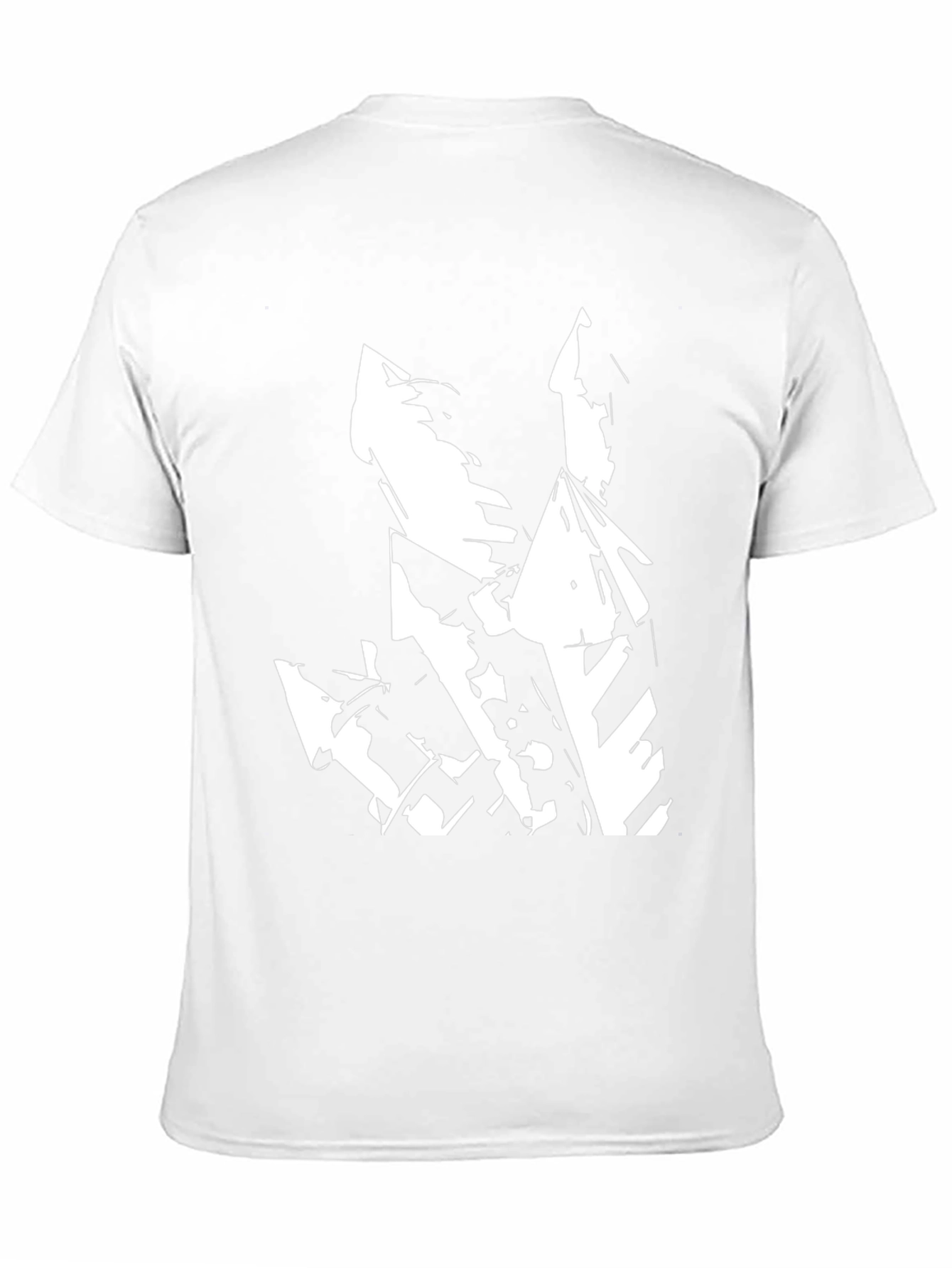 Abstract White Graphic on Black T-Shirt