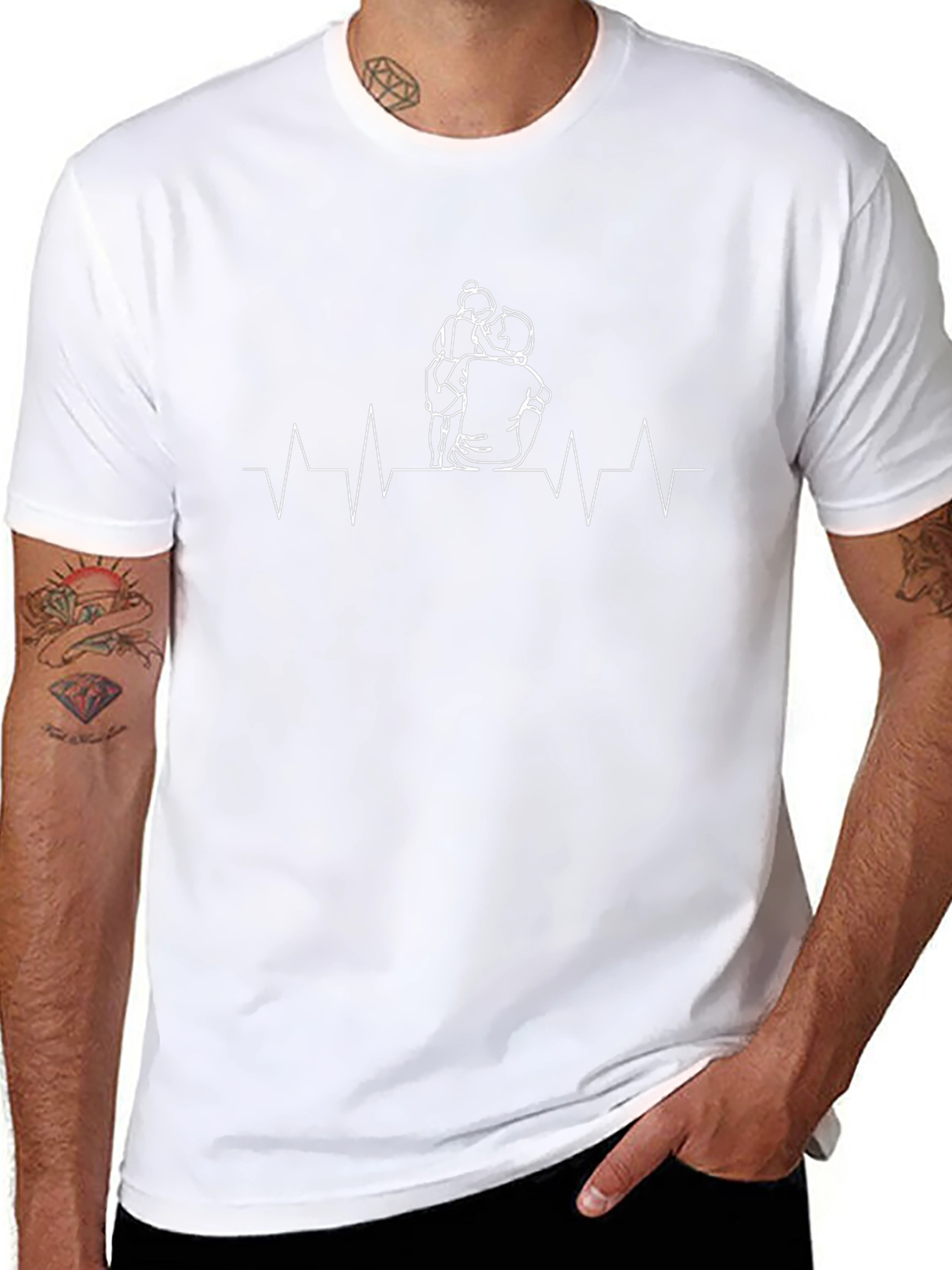 Heartbeat Hug Graphic Tee - Father & Child Love