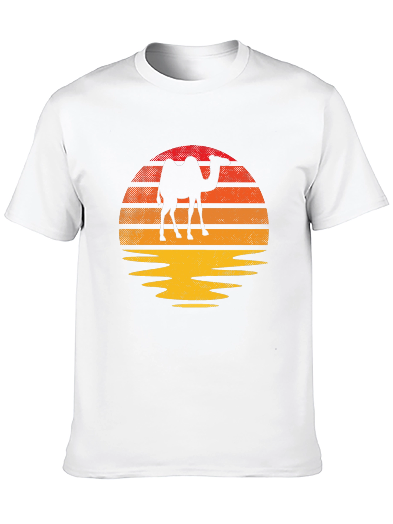 Camel Silhouette Sunset T-Shirt - Retro Style