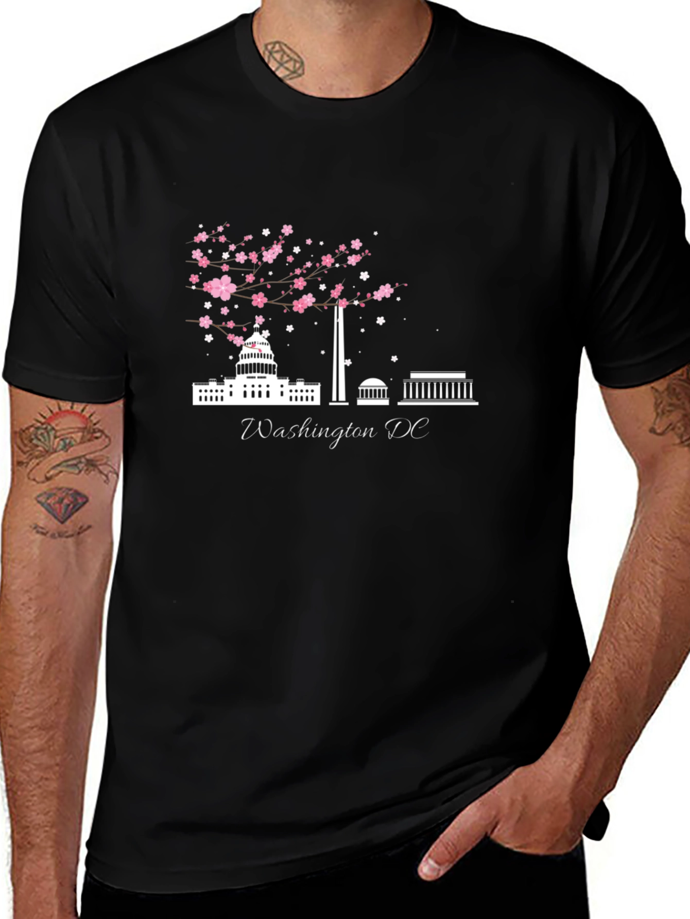 Washington DC Cherry Blossom Graphic T-Shirt
