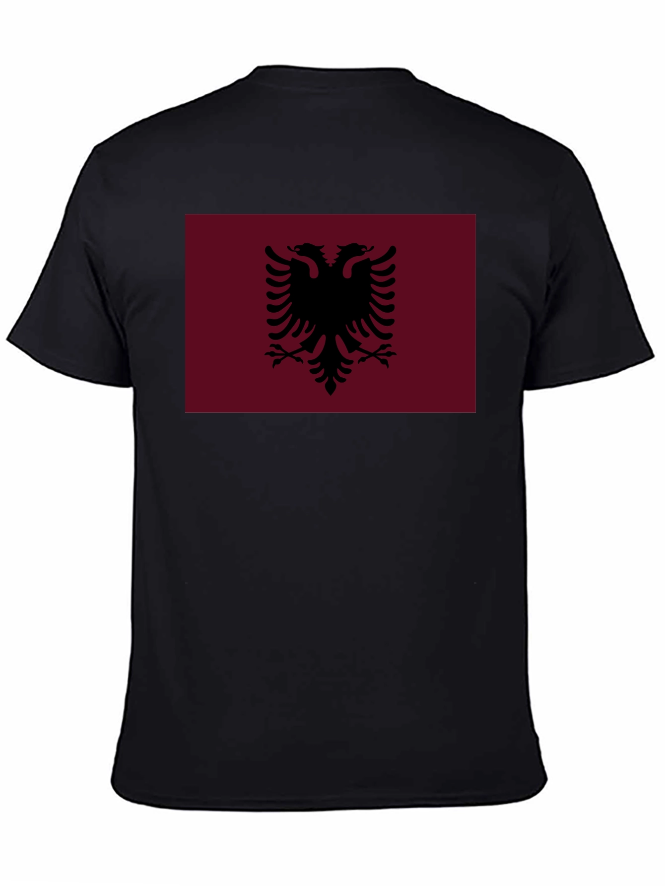 Albania Flag Tee - Black Cotton T-Shirt