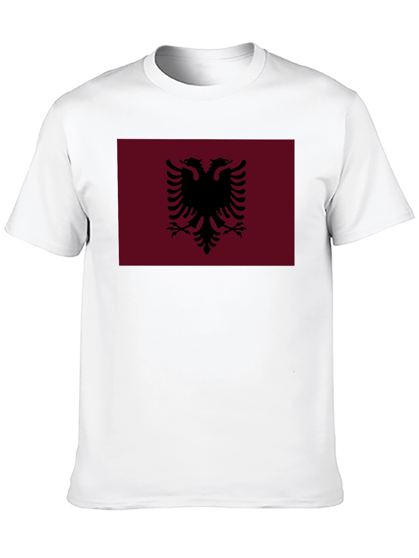 Albania Flag Tee - Black Cotton T-Shirt