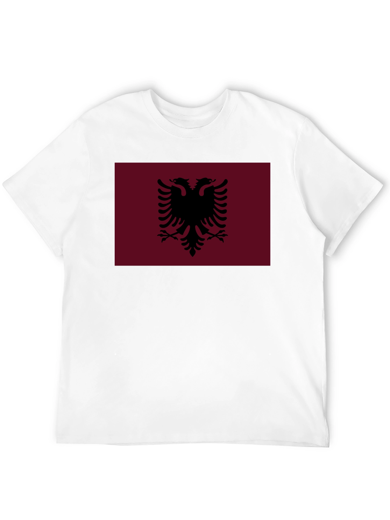 Albania Flag Tee - Black Cotton T-Shirt