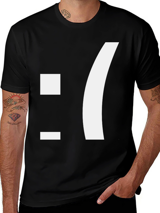 Sad Emoticon T-Shirt - Black