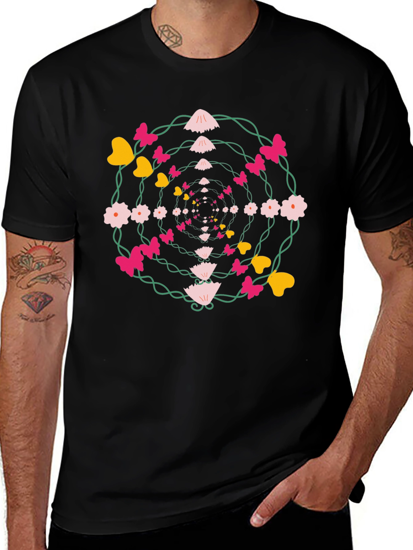 Floral Butterfly Whirlwind Graphic Tee