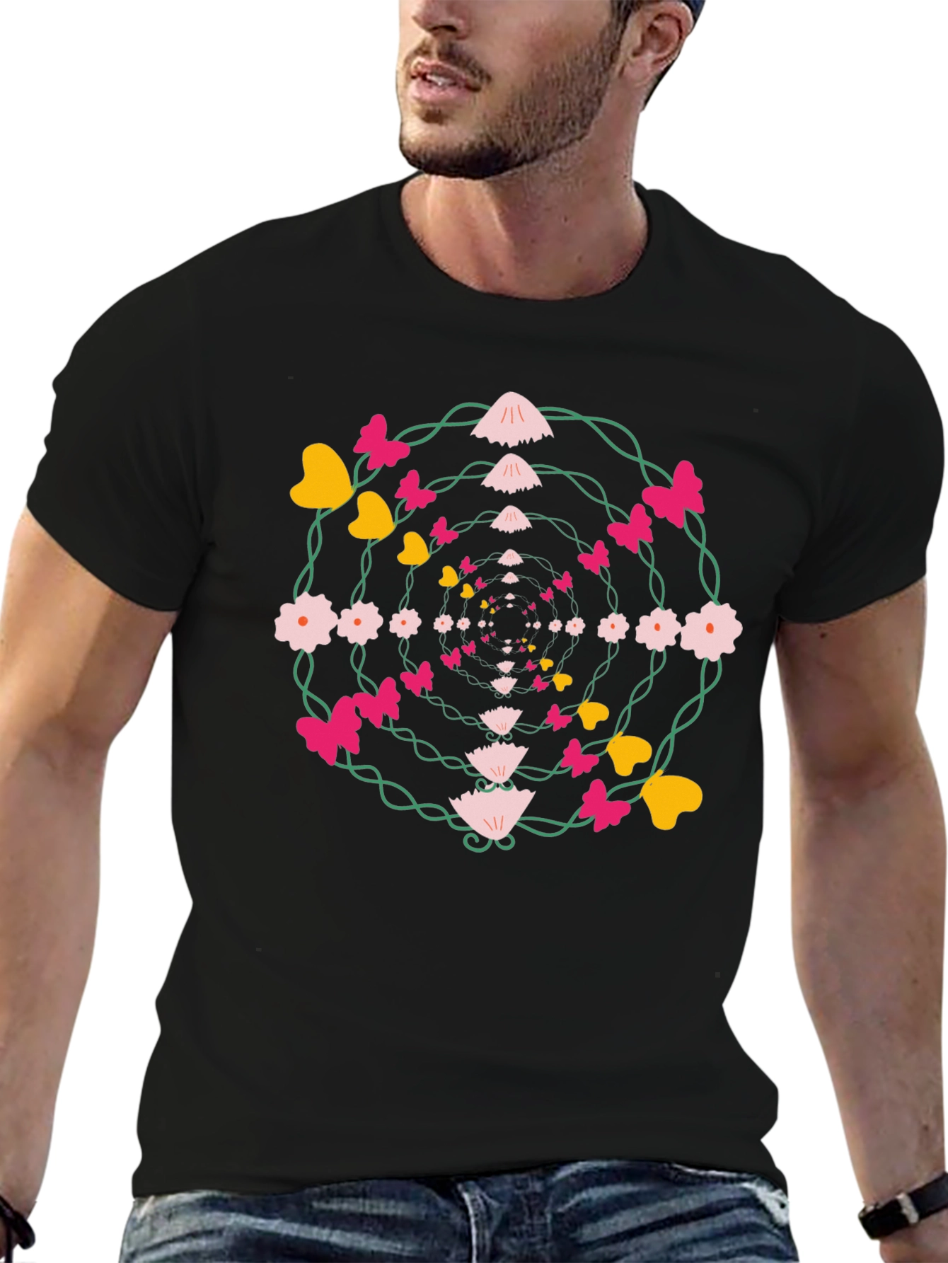 Floral Butterfly Whirlwind Graphic Tee