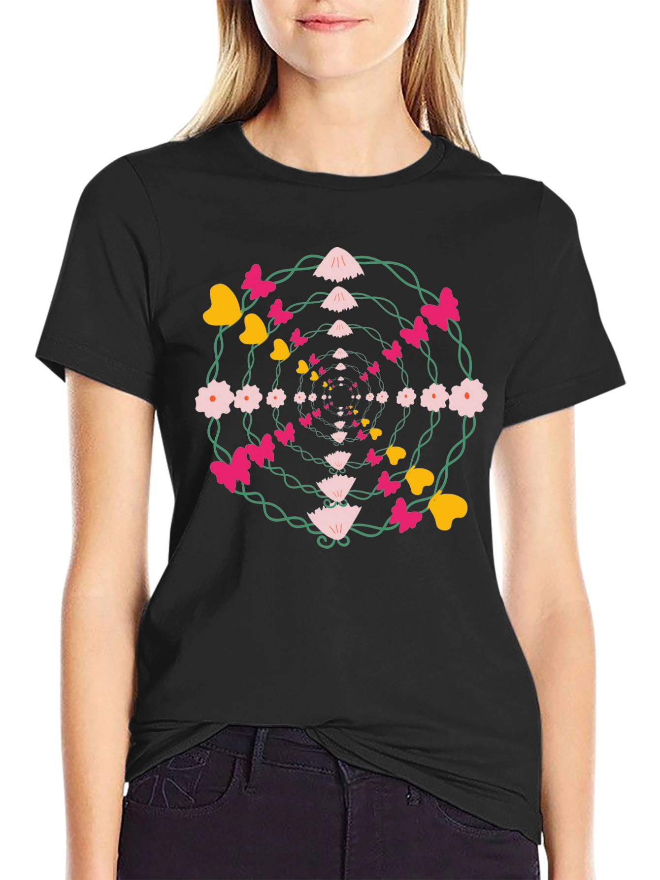 Floral Butterfly Whirlwind Graphic Tee