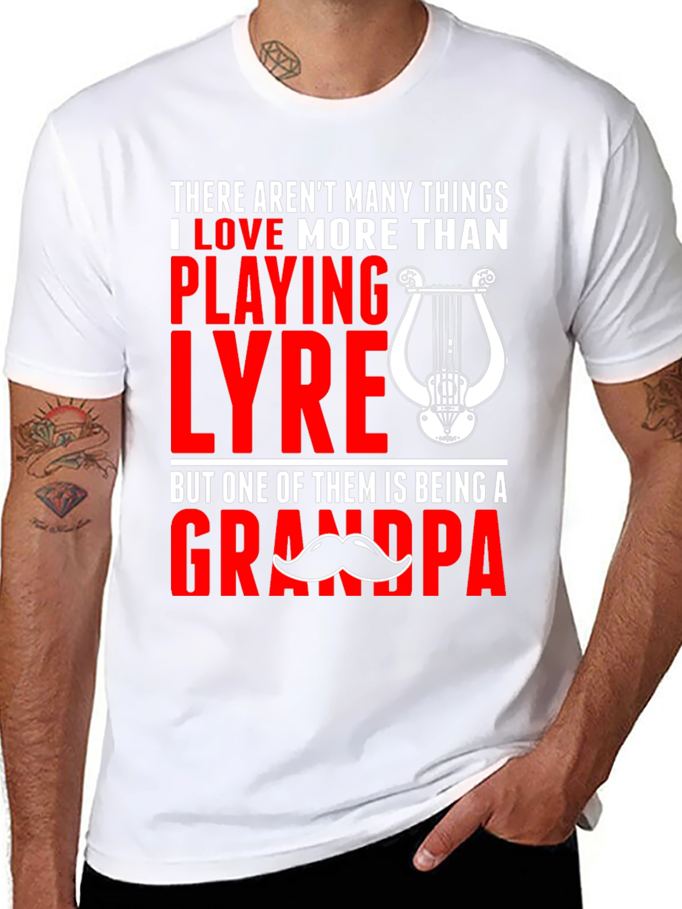 Lyre Playing Grandpa T-Shirt