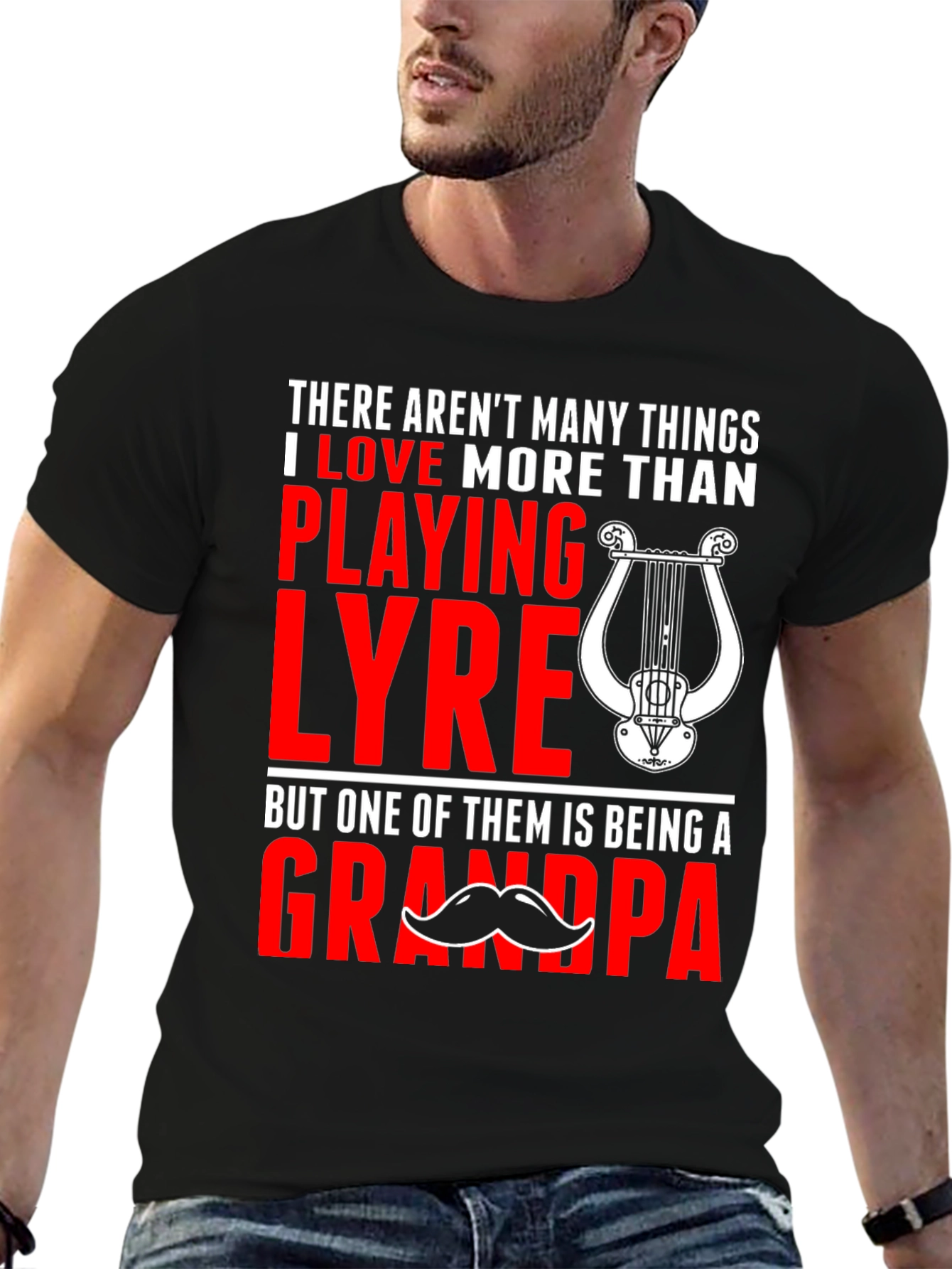 Lyre Playing Grandpa T-Shirt