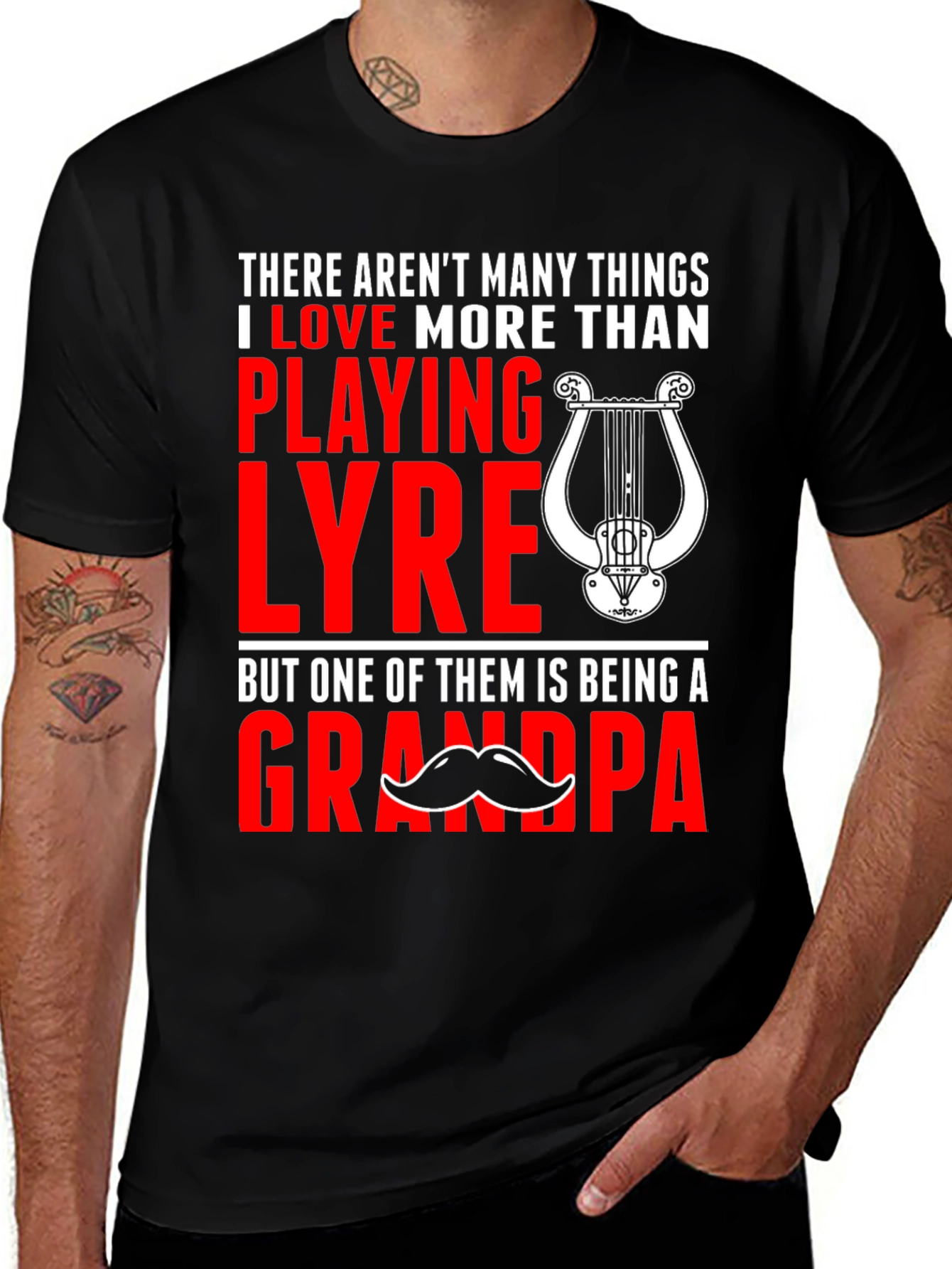 Lyre Playing Grandpa T-Shirt