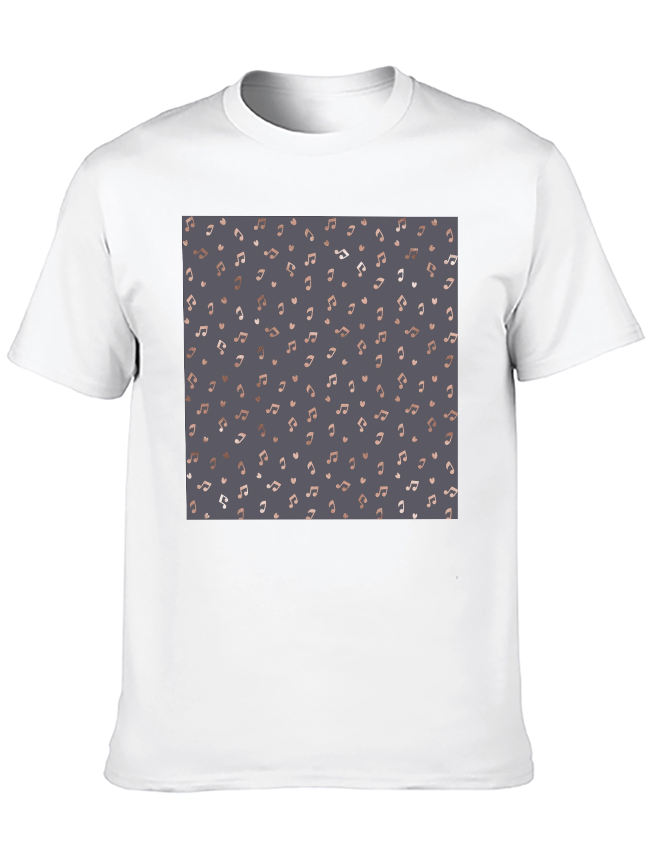 Stylish Music Note Print Black T-Shirt