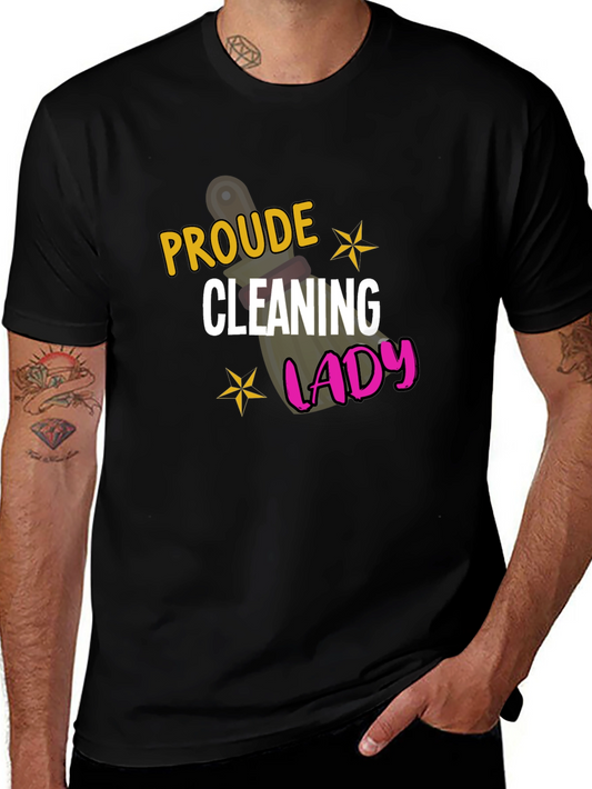 Proud Cleaning Lady Black Graphic Tee