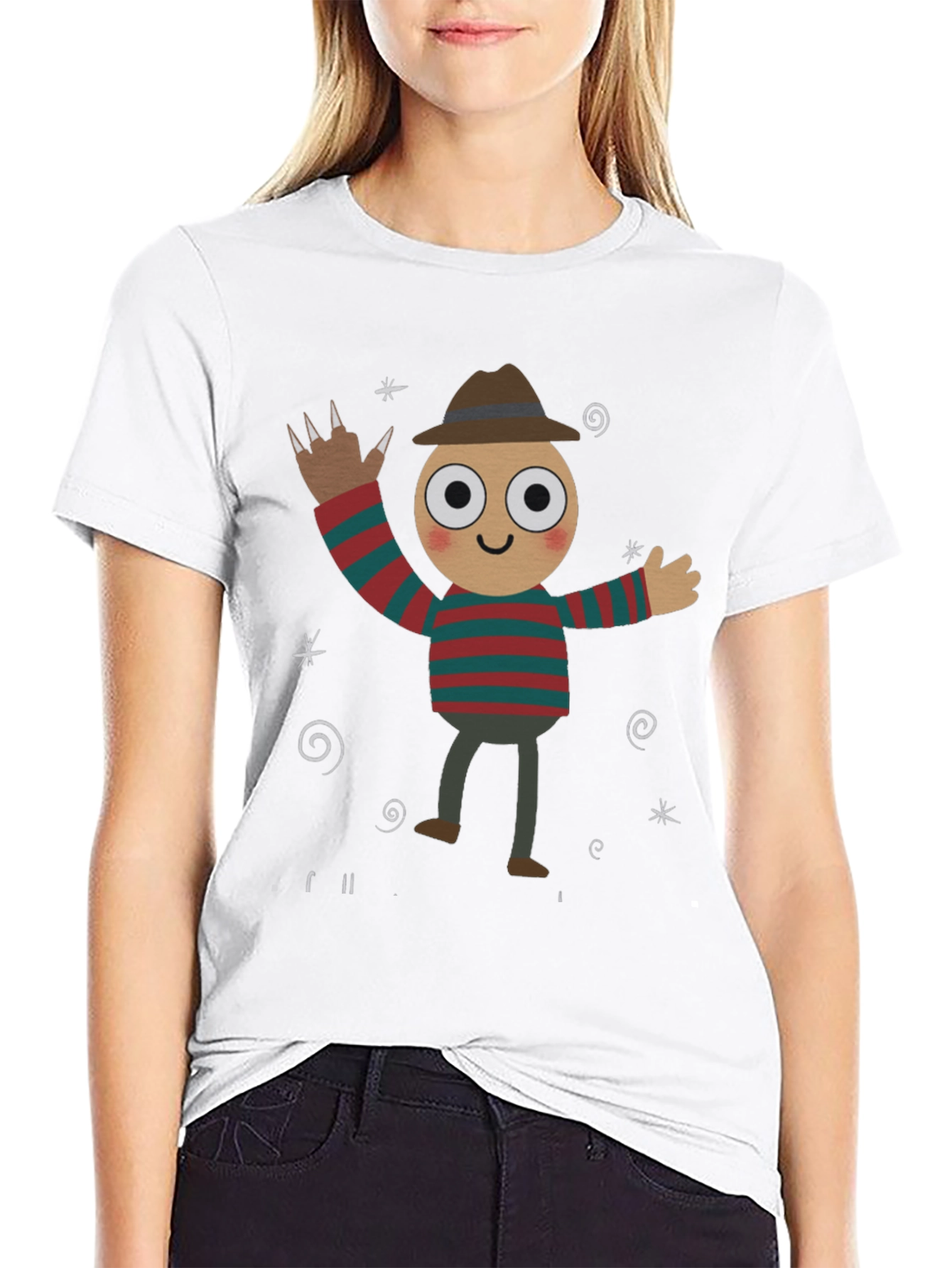 Freddy Krueger Cartoon Graphic T-Shirt