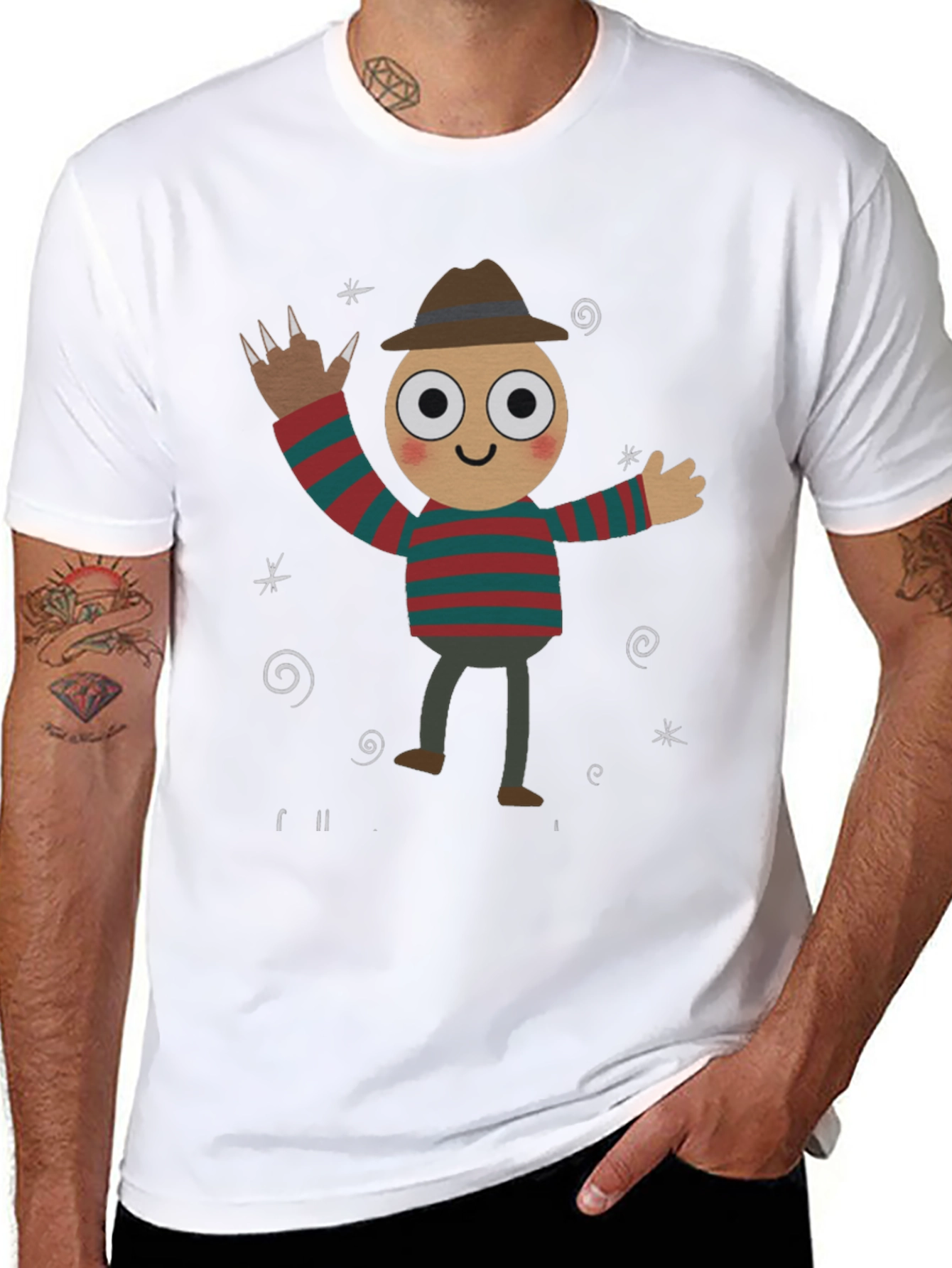 Freddy Krueger Cartoon Graphic T-Shirt