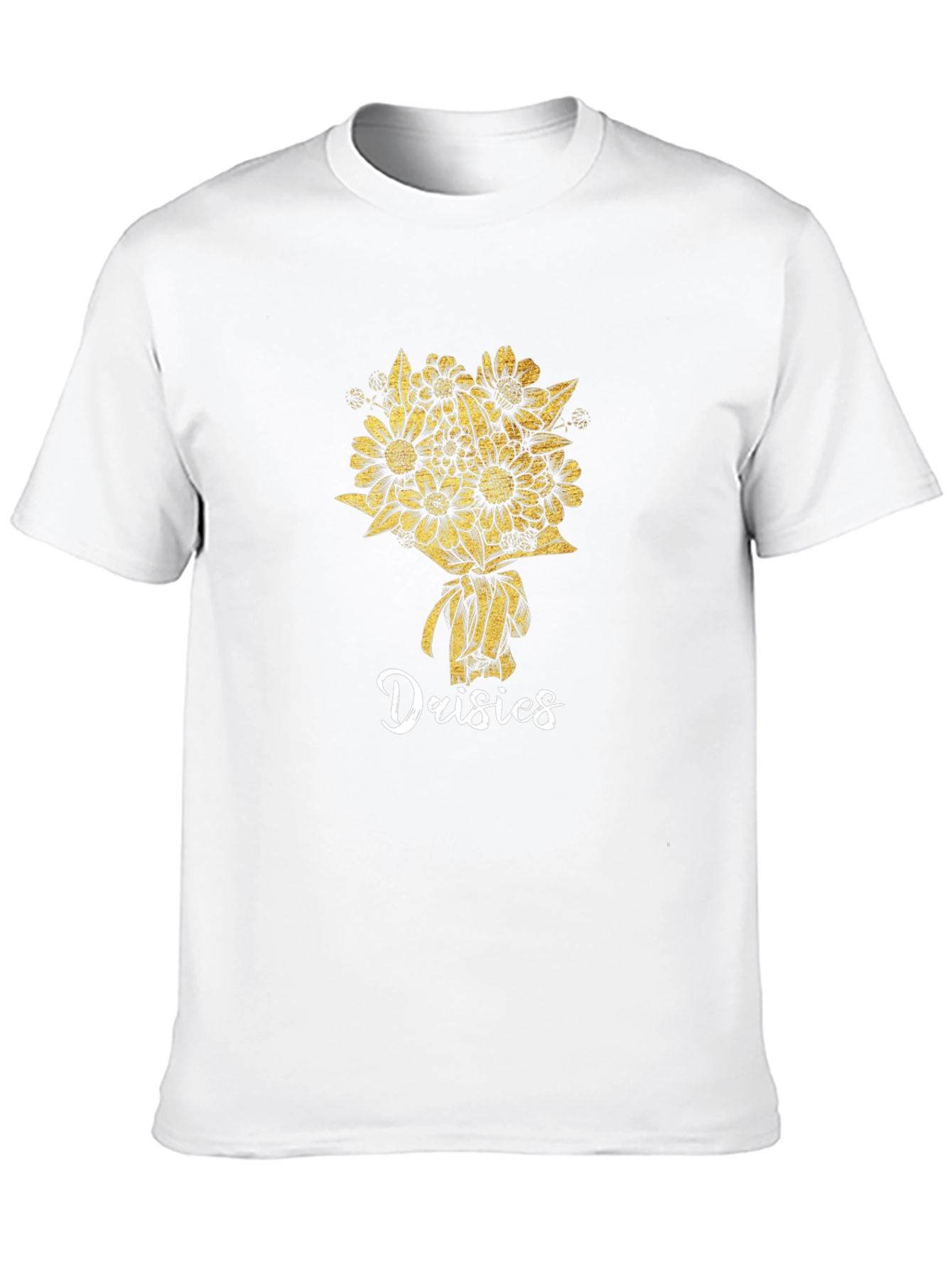 Daisies Graphic Tee - Black Cotton T-Shirt