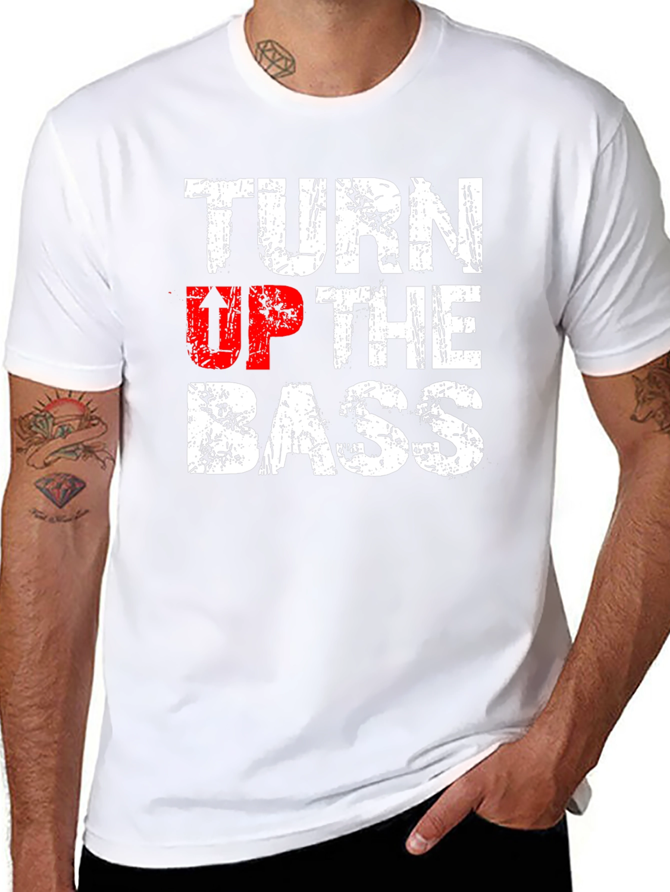 Turn Up The Bass Graphic T-Shirt - Black