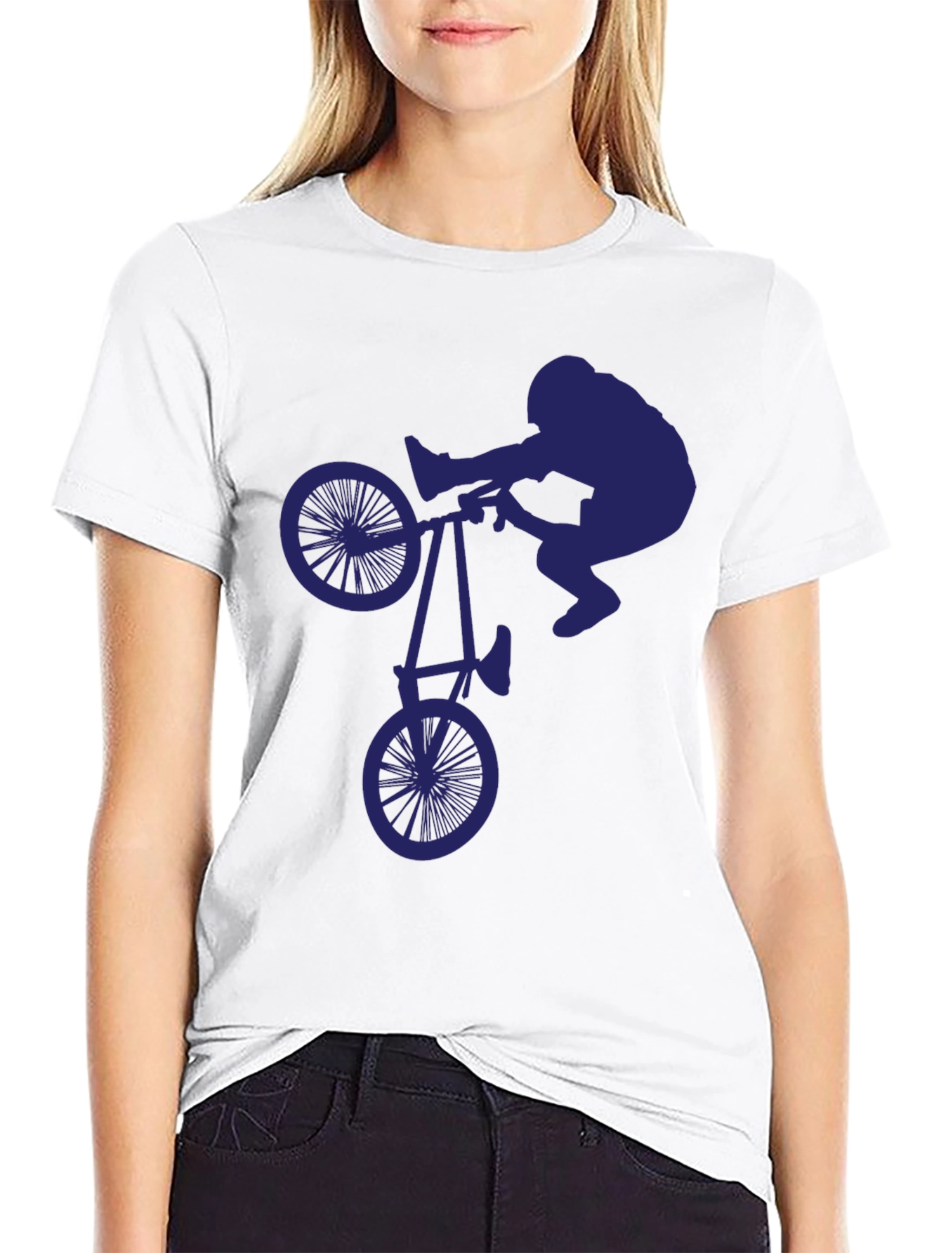 BMX Stunt Silhouette Graphic Tee - Cool & Unique