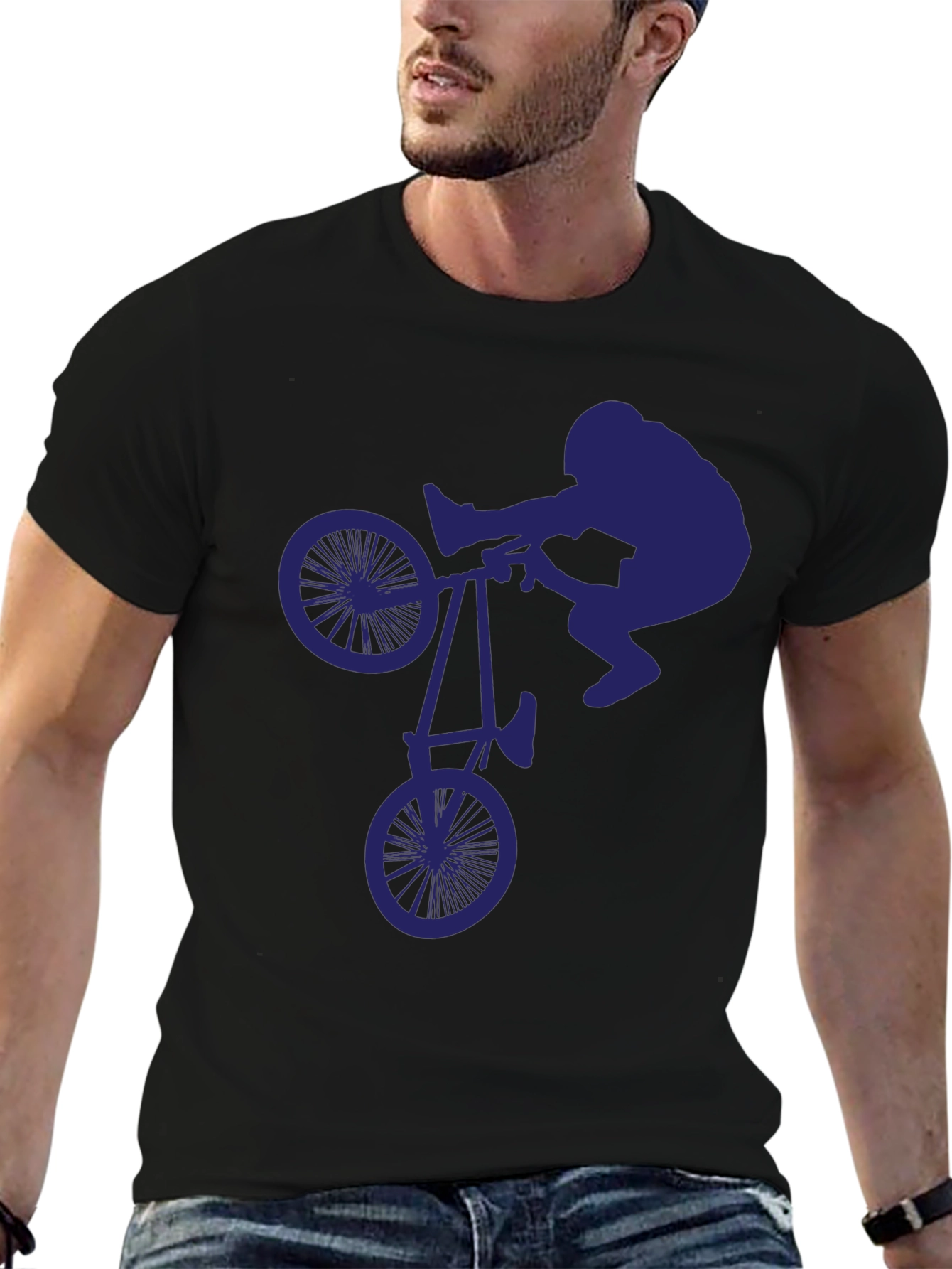 BMX Stunt Silhouette Graphic Tee - Cool & Unique