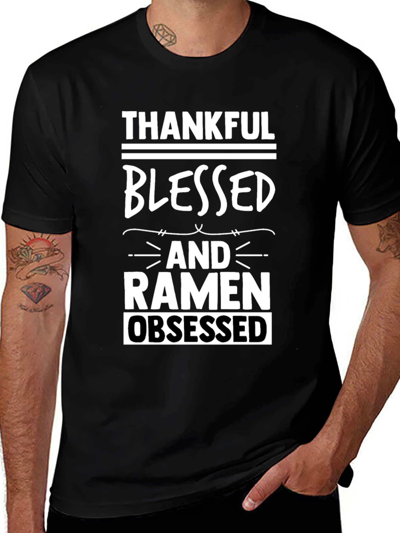 Thankful Blessed Ramen Obsessed Graphic Tee