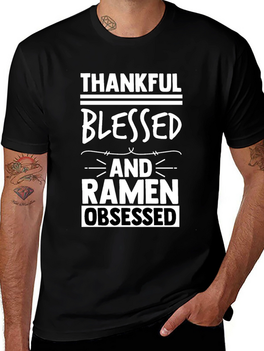 Thankful Blessed Ramen Obsessed Graphic Tee