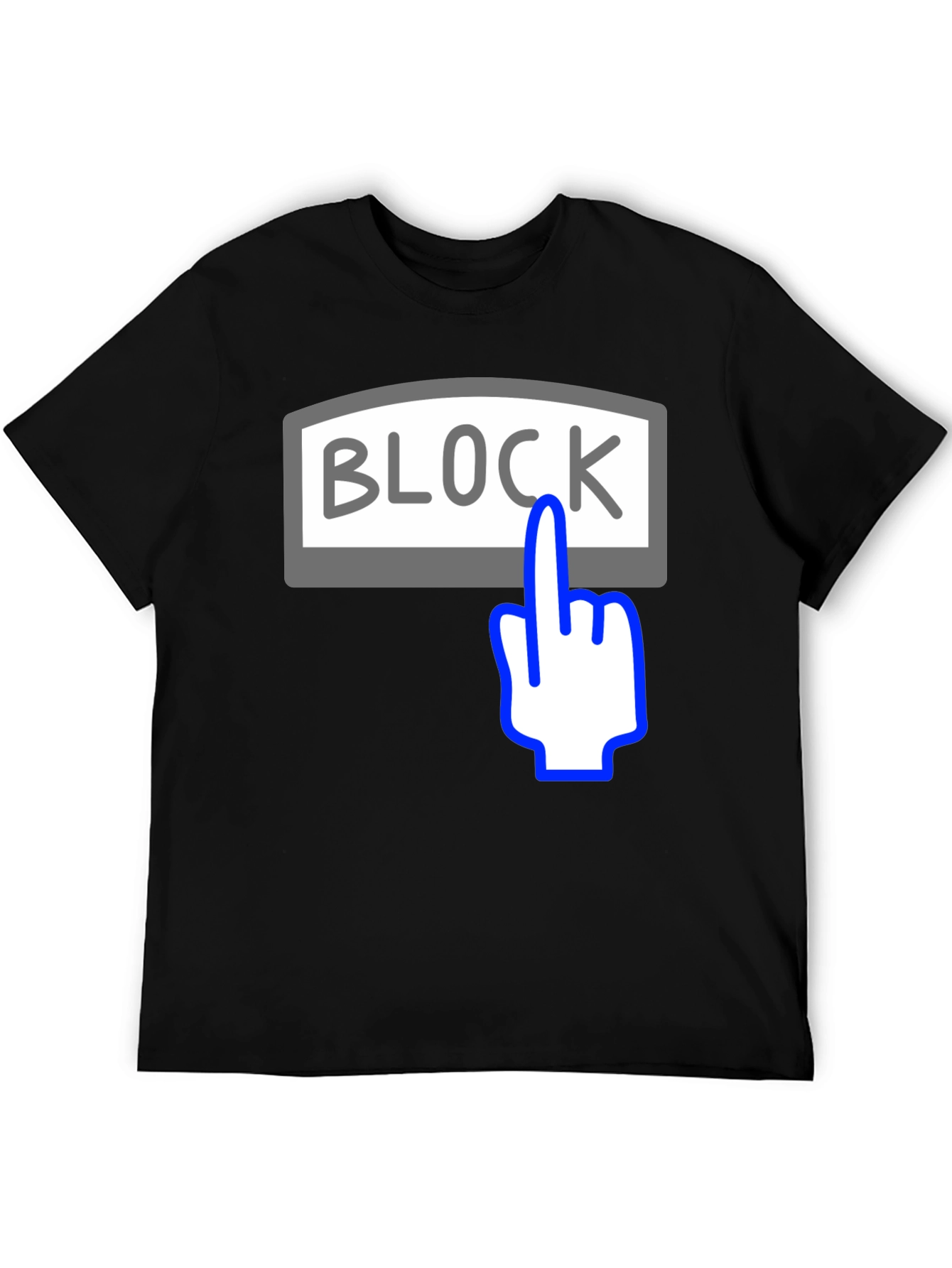 Block Button Graphic Tee - Funny Humor Shirt