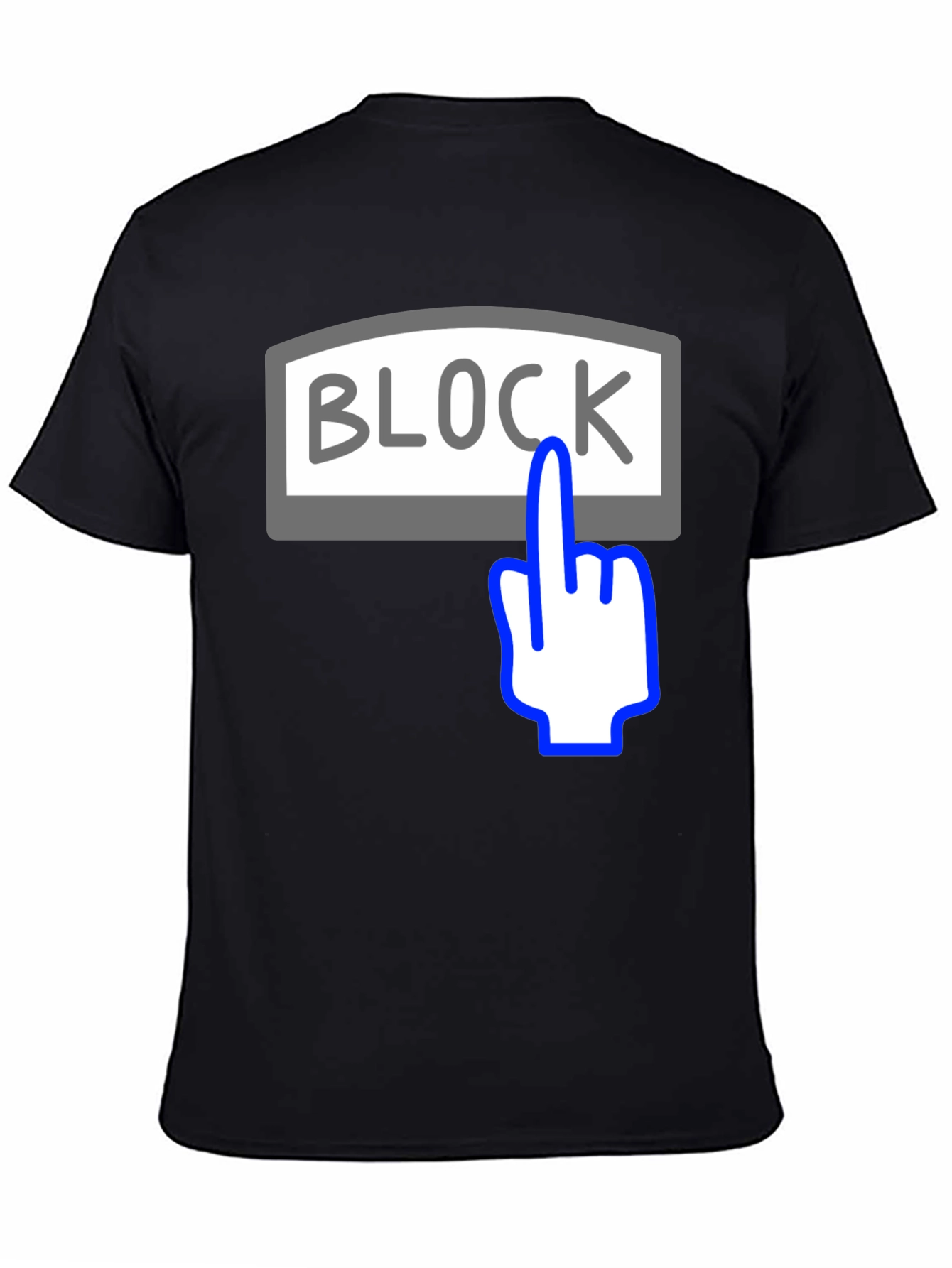 Block Button Graphic Tee - Funny Humor Shirt