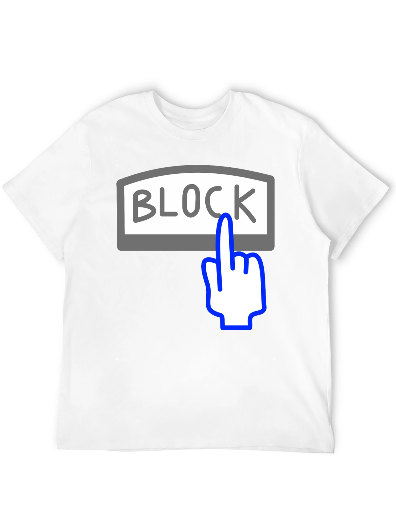 Block Button Graphic Tee - Funny Humor Shirt