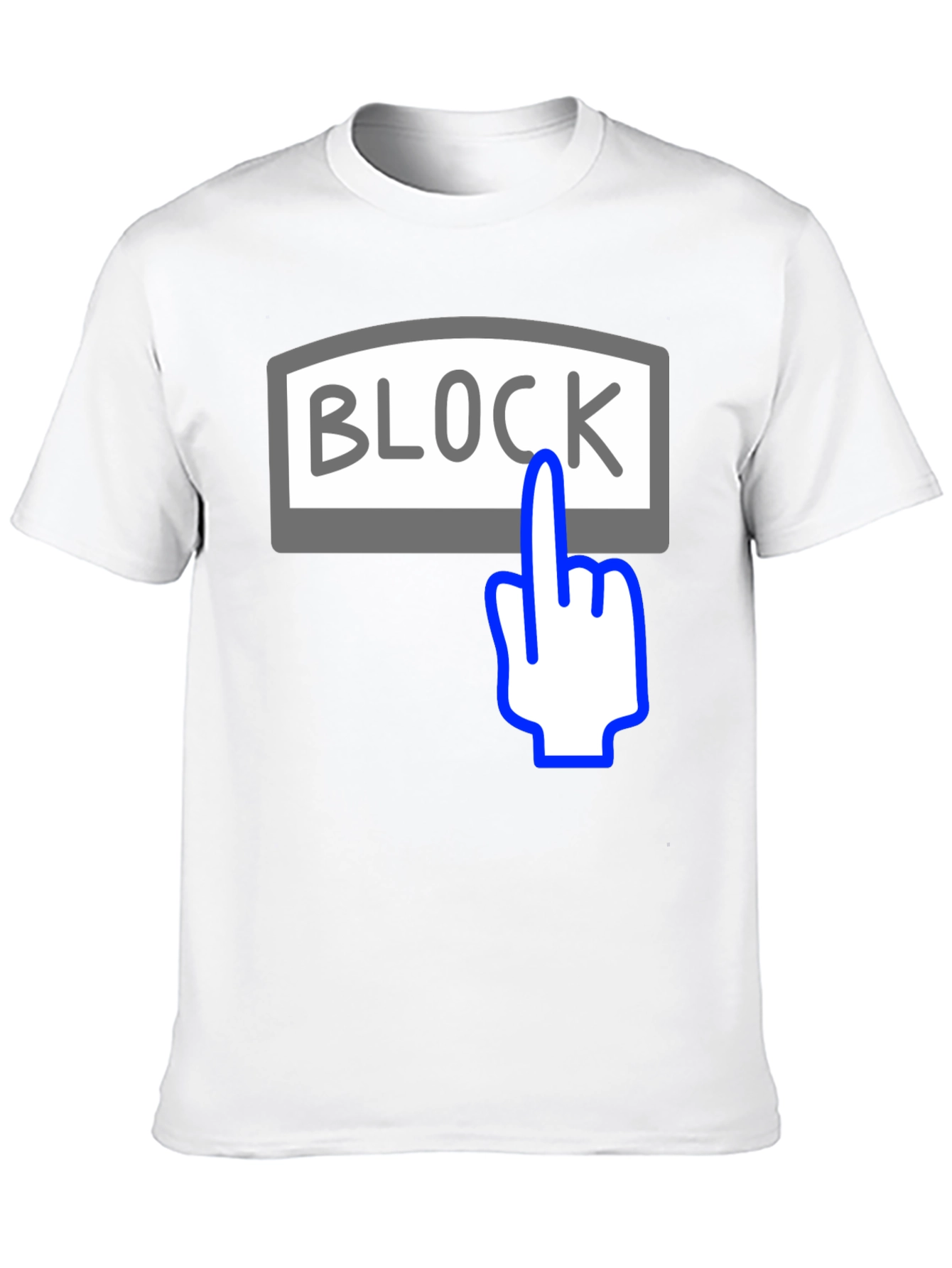 Block Button Graphic Tee - Funny Humor Shirt