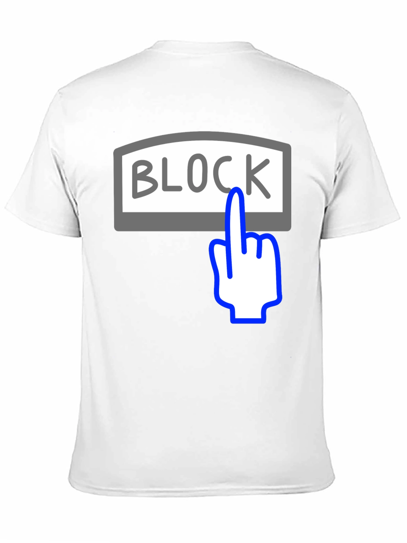 Block Button Graphic Tee - Funny Humor Shirt