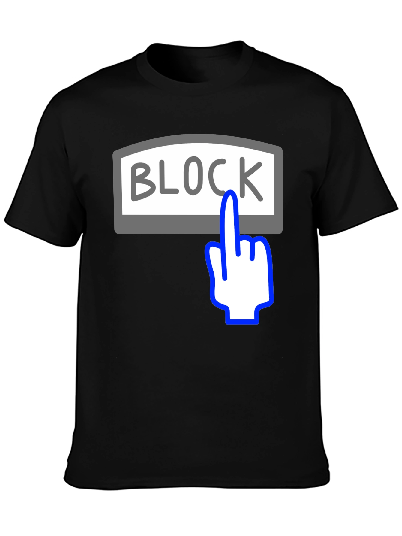 Block Button Graphic Tee - Funny Humor Shirt