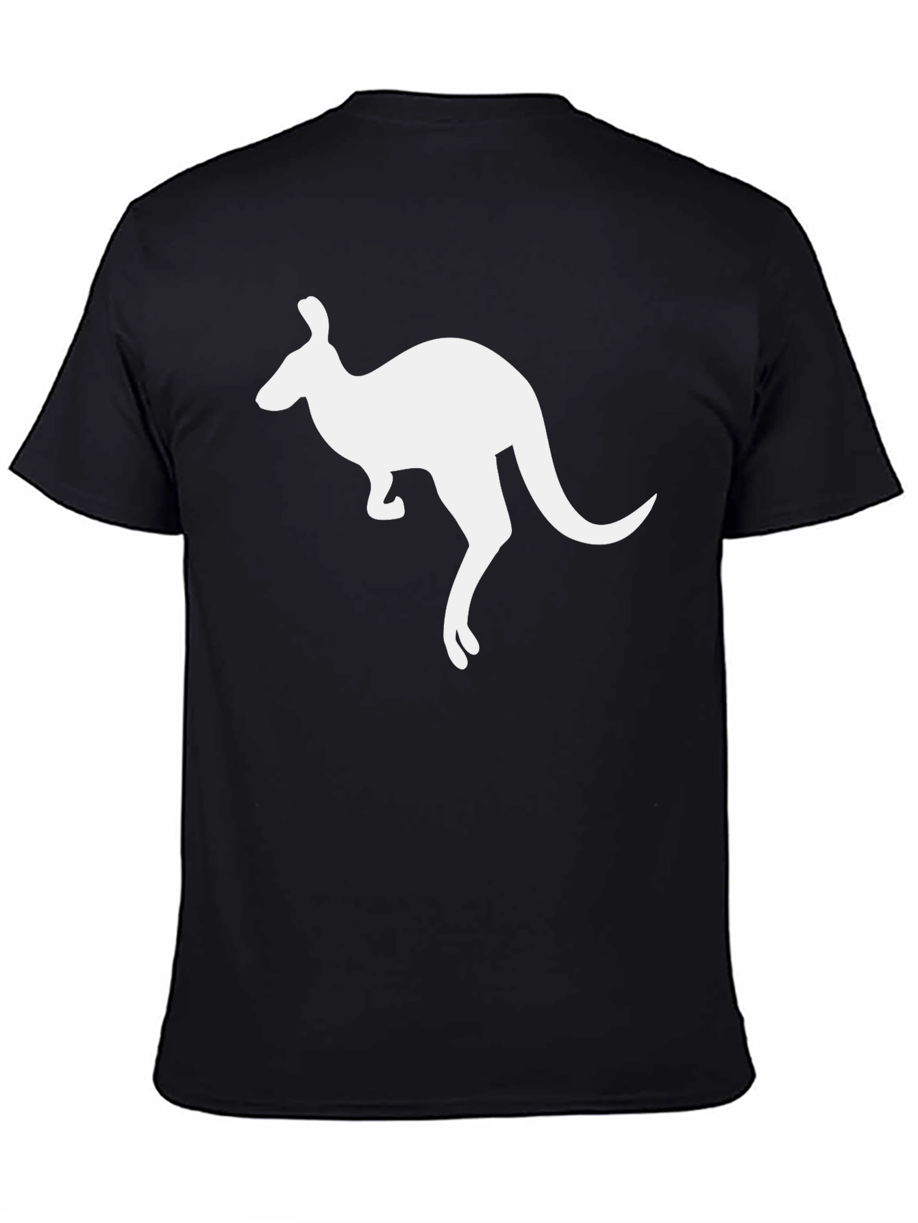 Kangaroo Graphic Tee - Black Cotton T-Shirt