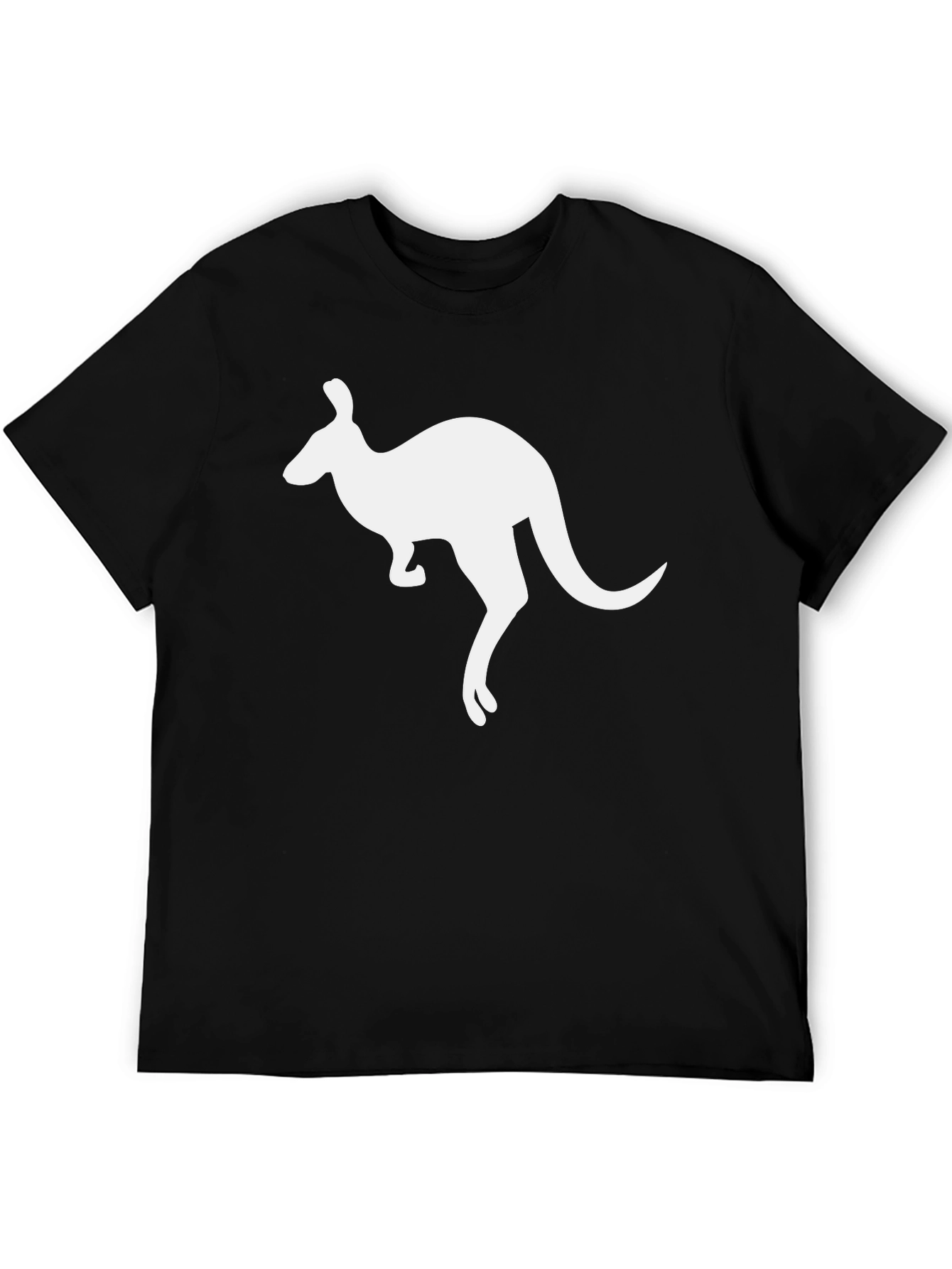 Kangaroo Graphic Tee - Black Cotton T-Shirt