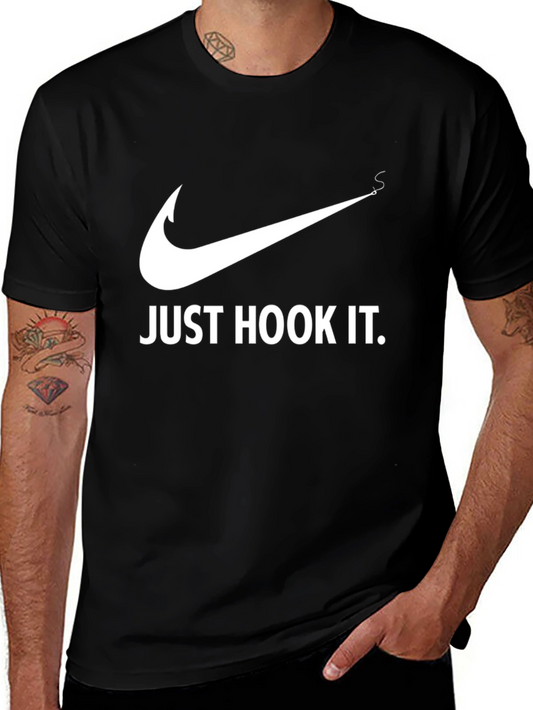 Just Hook It! Black Cotton Graphic Tee
