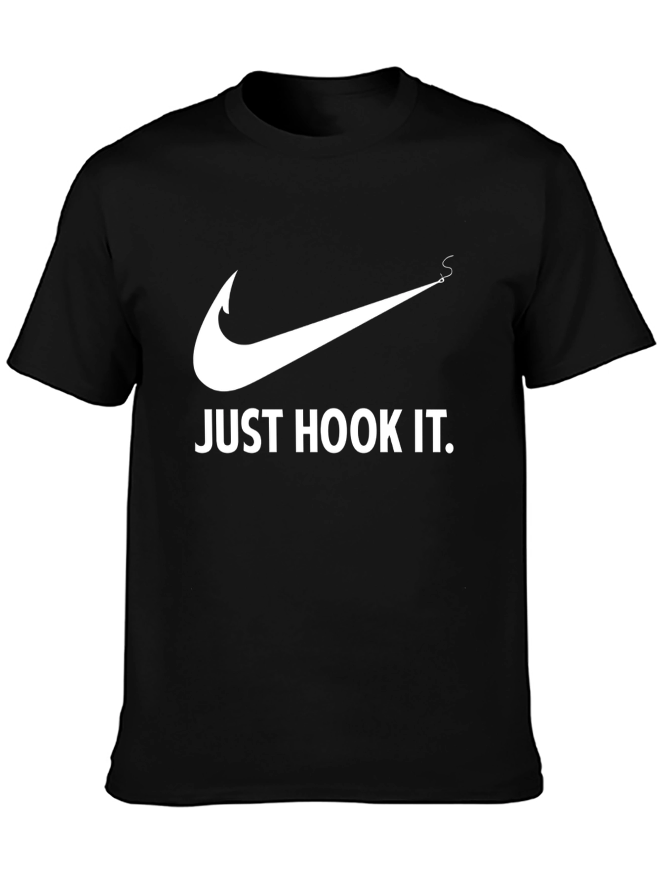 Just Hook It! Black Cotton Graphic Tee