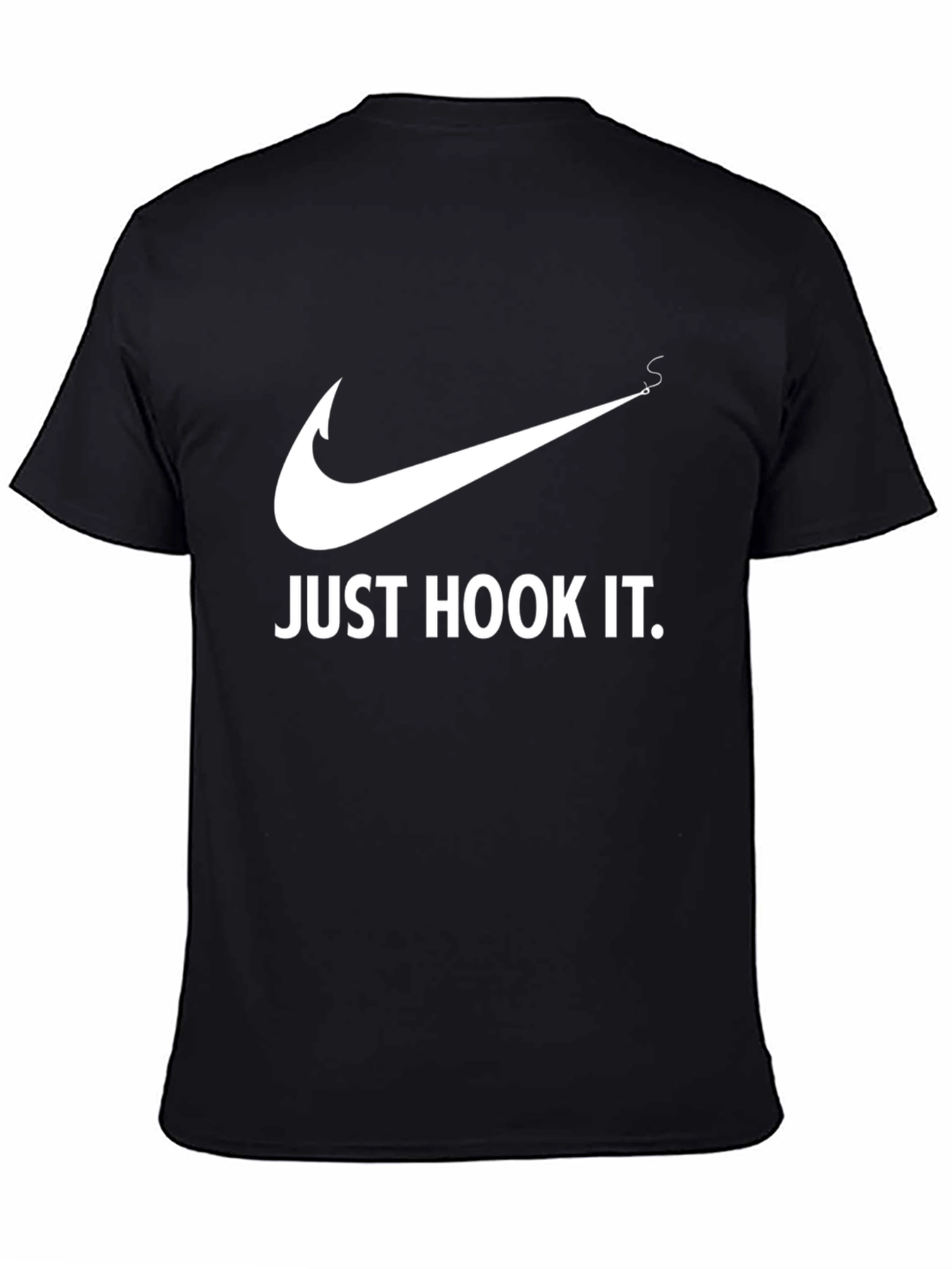 Just Hook It! Black Cotton Graphic Tee
