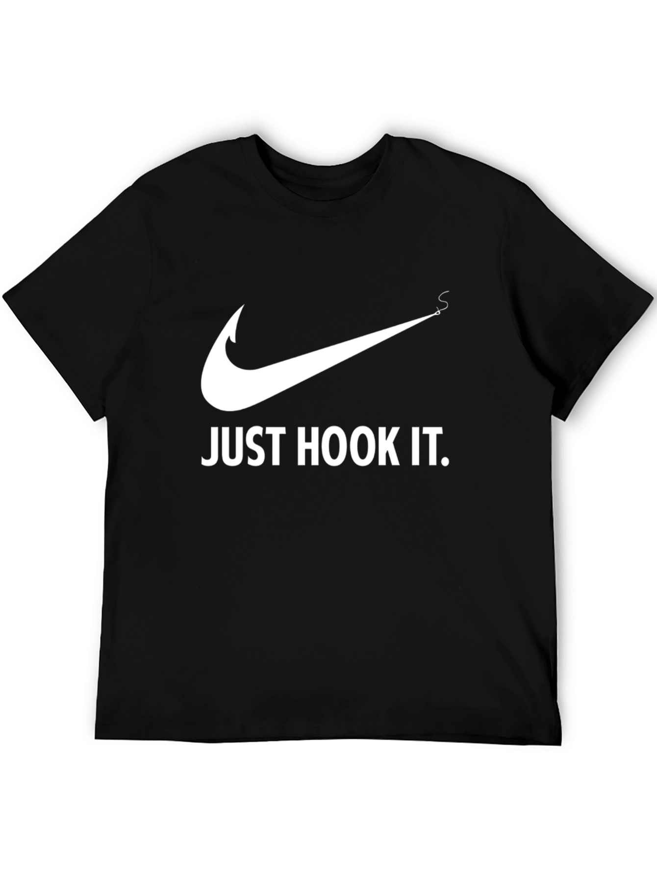 Just Hook It! Black Cotton Graphic Tee