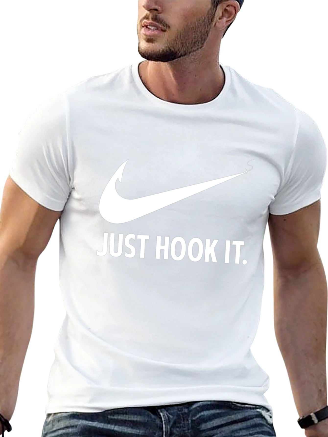 Just Hook It! Black Cotton Graphic Tee