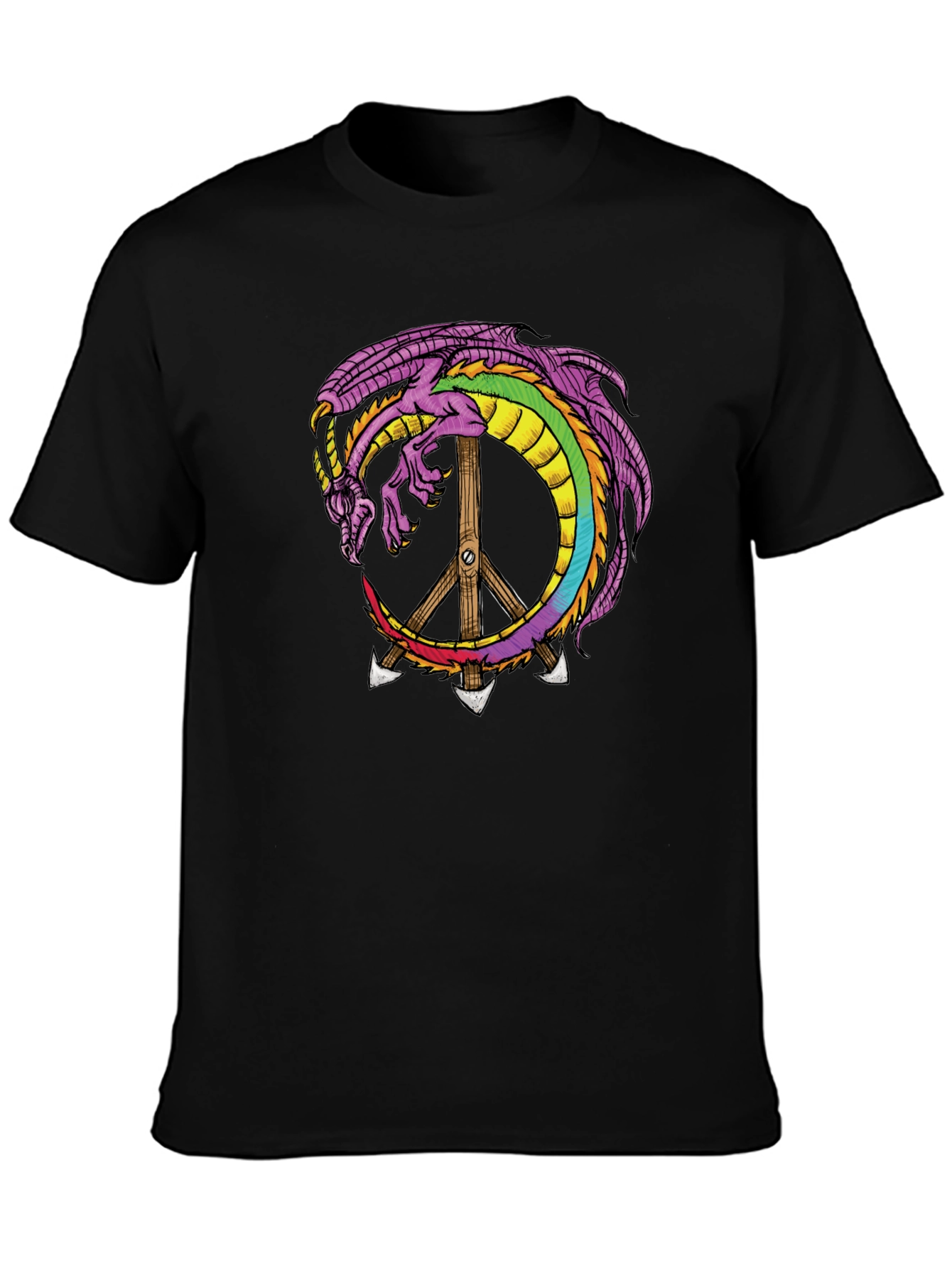 Dragon Peace Sign Graphic Tee