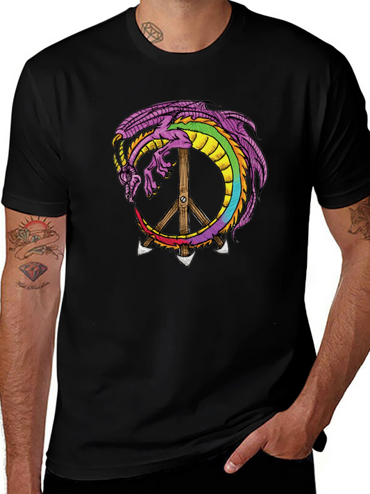 Dragon Peace Sign Graphic Tee