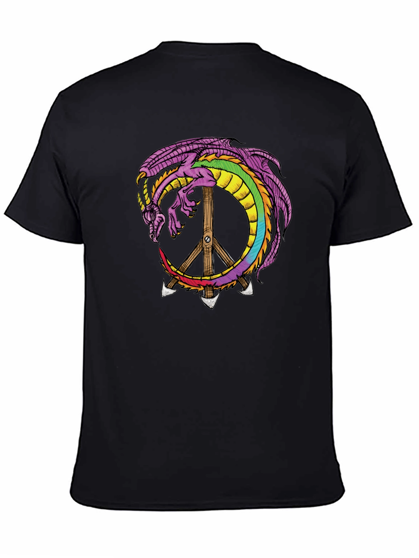 Dragon Peace Sign Graphic Tee