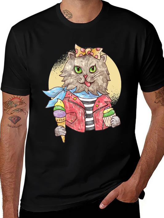Cat Ice Cream T-Shirt - Quirky Style