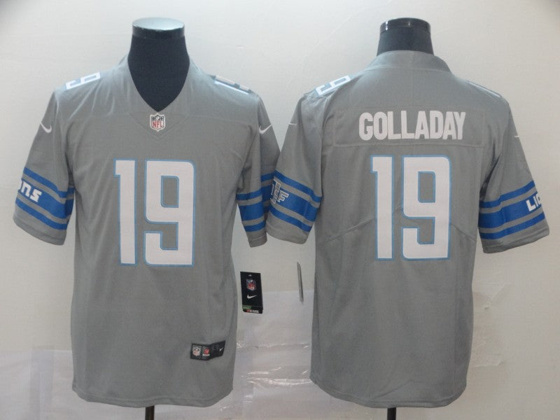 Men's Detroit Lions Kenny Golladay #19 Gray Game Jerseys