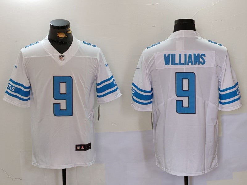 Men's Detroit Lions Jameson Williams #9 White Player Game Jerseys