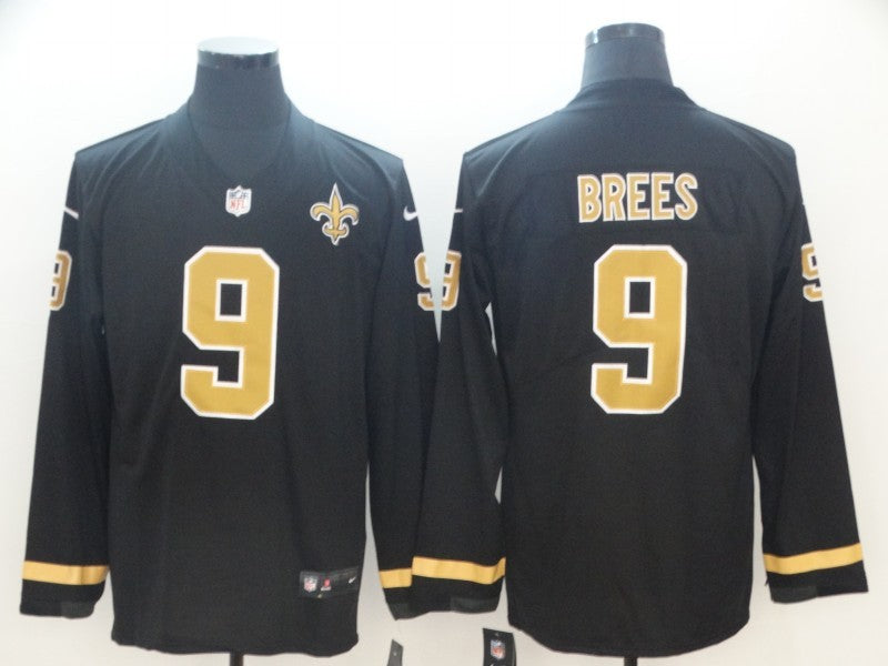 Men's New Orleans Saints #9 Drew Brees Black Alternate Game Jerseys